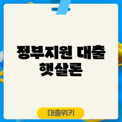 정부지원 대출 햇살론