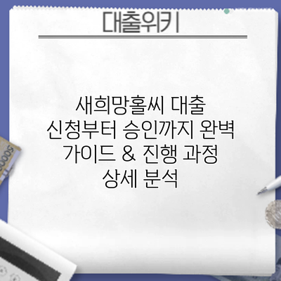 새희망홀씨 대출 신청부터 승인까지: 완벽 가이드 & 진행 과정 상세 분석