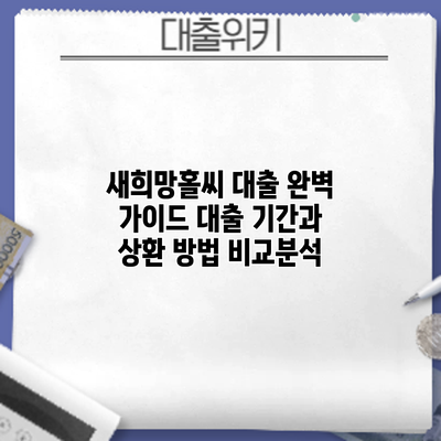 새희망홀씨 대출 완벽 가이드: 대출 기간과 상환 방법 비교분석