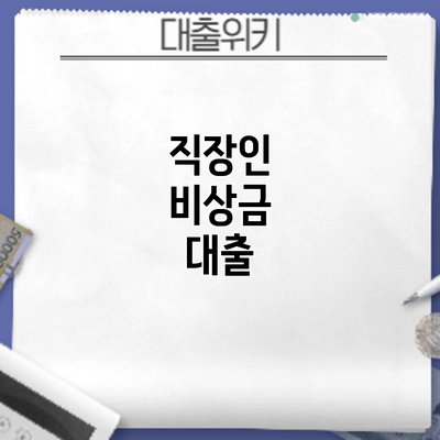 직장인 비상금 대출