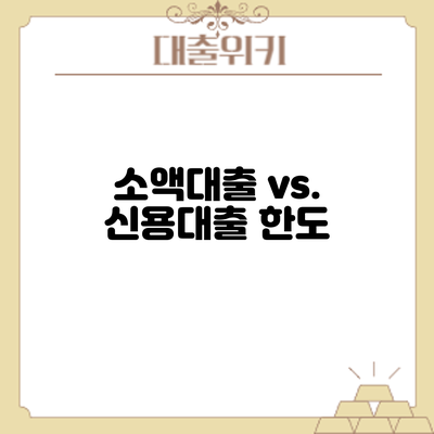 소액대출 vs. 신용대출: 한도