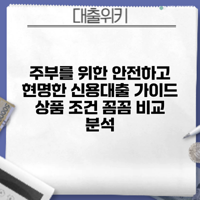 주부를 위한 안전하고 현명한 신용대출 가이드: 상품 조건 꼼꼼 비교 분석