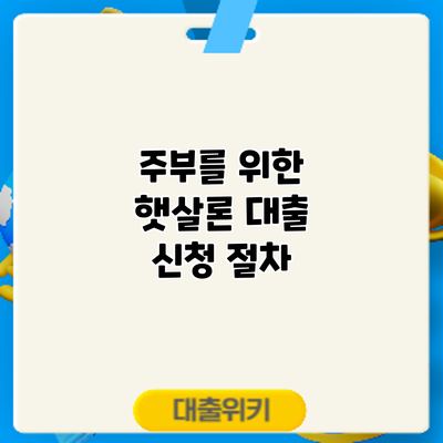 주부를 위한 햇살론 대출: 신청 절차