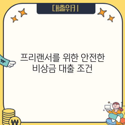 프리랜서를 위한 안전한 비상금 대출: 조건