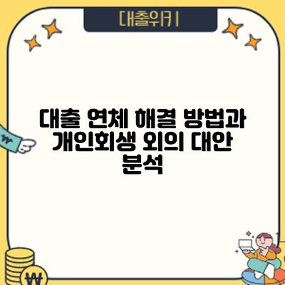 대출 연체 해결 방법과 개인회생 외의 대안 분석