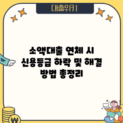 소액대출 연체 시 신용등급 하락 및 해결 방법 총정리