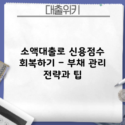 소액대출로 신용점수 회복하기 – 부채 관리 전략과 팁