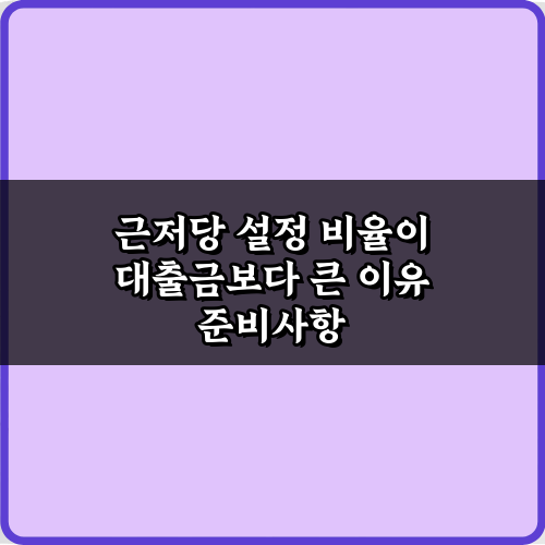근저당 설정 비율이 대출금보다 큰 이유, 5가지 핵심 포인트